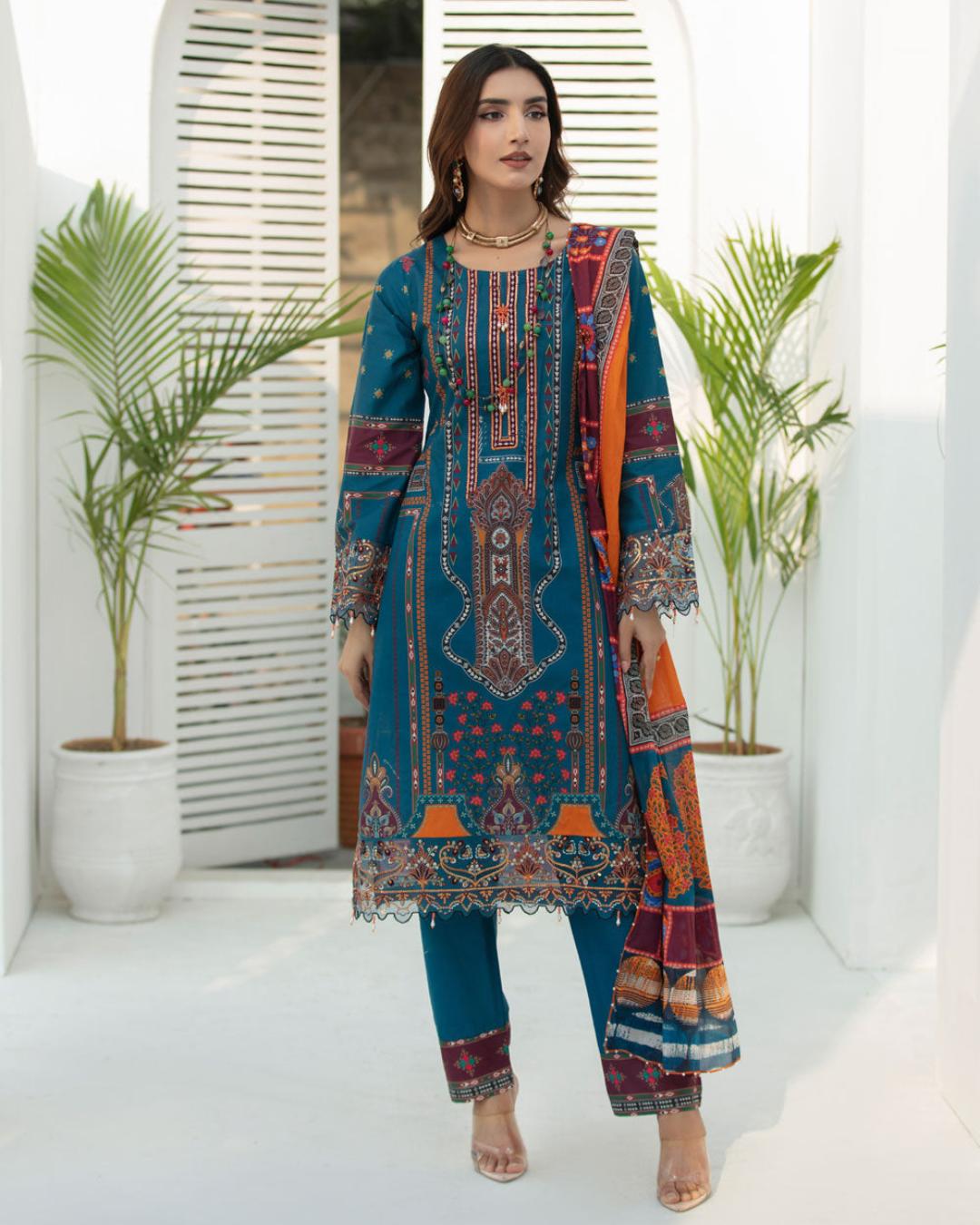 Shop Beautiful RTW Semi-Formal Dress by Malbusaat, versatile Pakistani Dresses at Malbusaat. Ready-made desi suits, Pakistani designer dresses online UK.