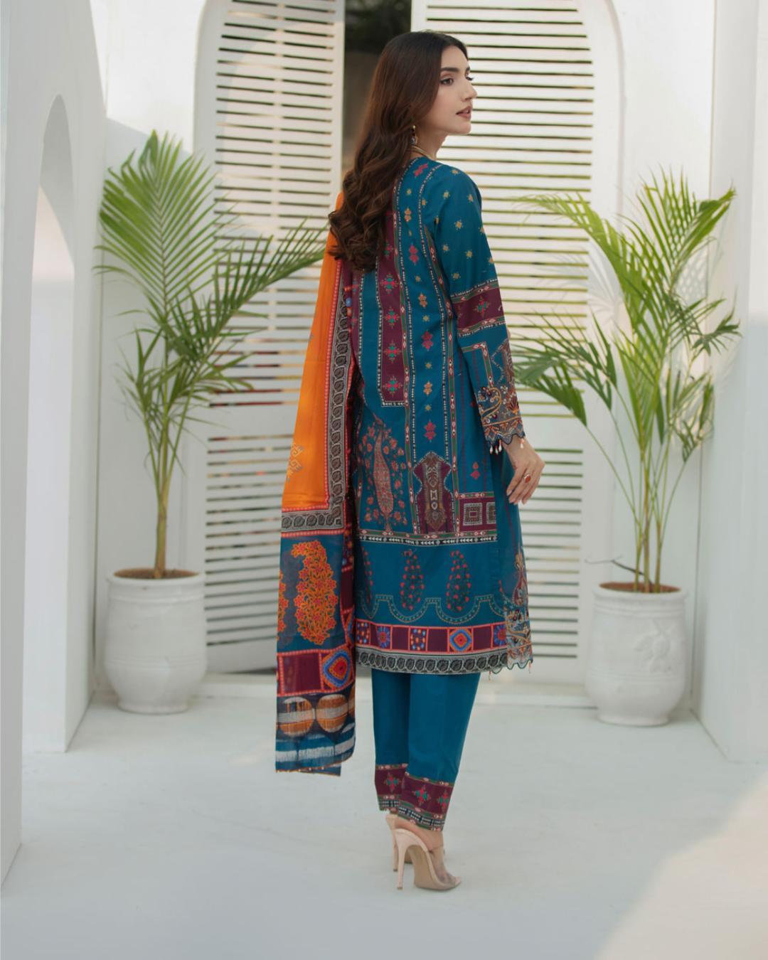 Shop Beautiful RTW Semi-Formal Dress by Malbusaat, versatile Pakistani Dresses at Malbusaat. Ready-made desi suits, Pakistani designer dresses online UK.