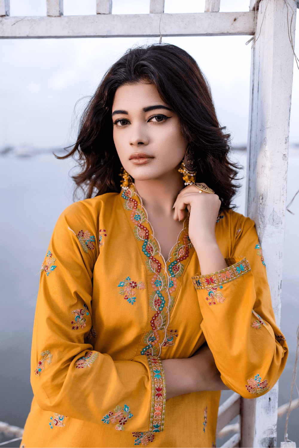 Shop Beautiful Two Piece Vibrant Suit by Malbusaat, versatile Pakistani Dresses at Malbusaat. Ready-made desi suits, Pakistani designer dresses online UK.