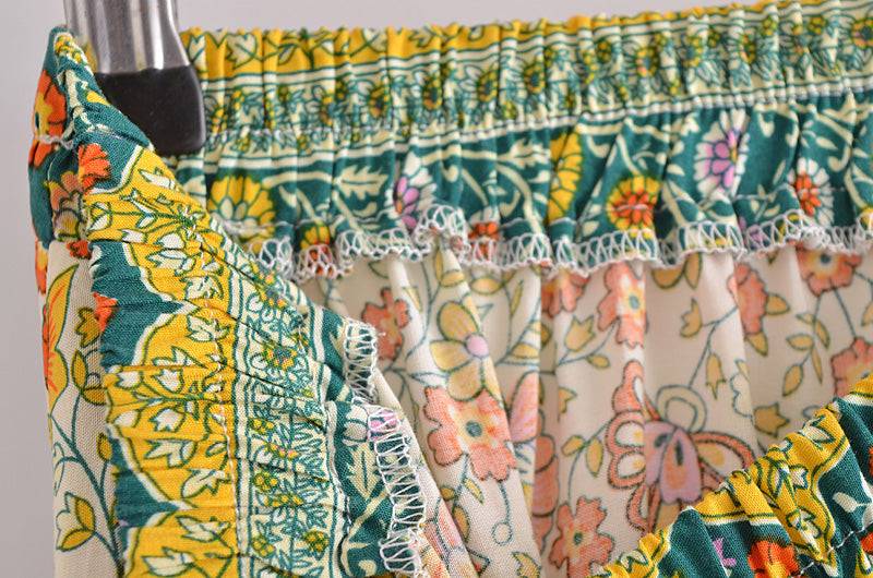 Shop Boho Vacation Floral Maxi Beach Dress Skirt by Malbusaat, versatile Skirts at Malbusaat. Ready-made desi suits, Pakistani designer dresses online UK.