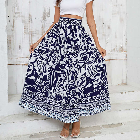 Shop Casual Bohemian Floral High Waist Midi Skirt by Malbusaat, versatile  at Malbusaat. Ready-made desi suits, Pakistani designer dresses online UK.