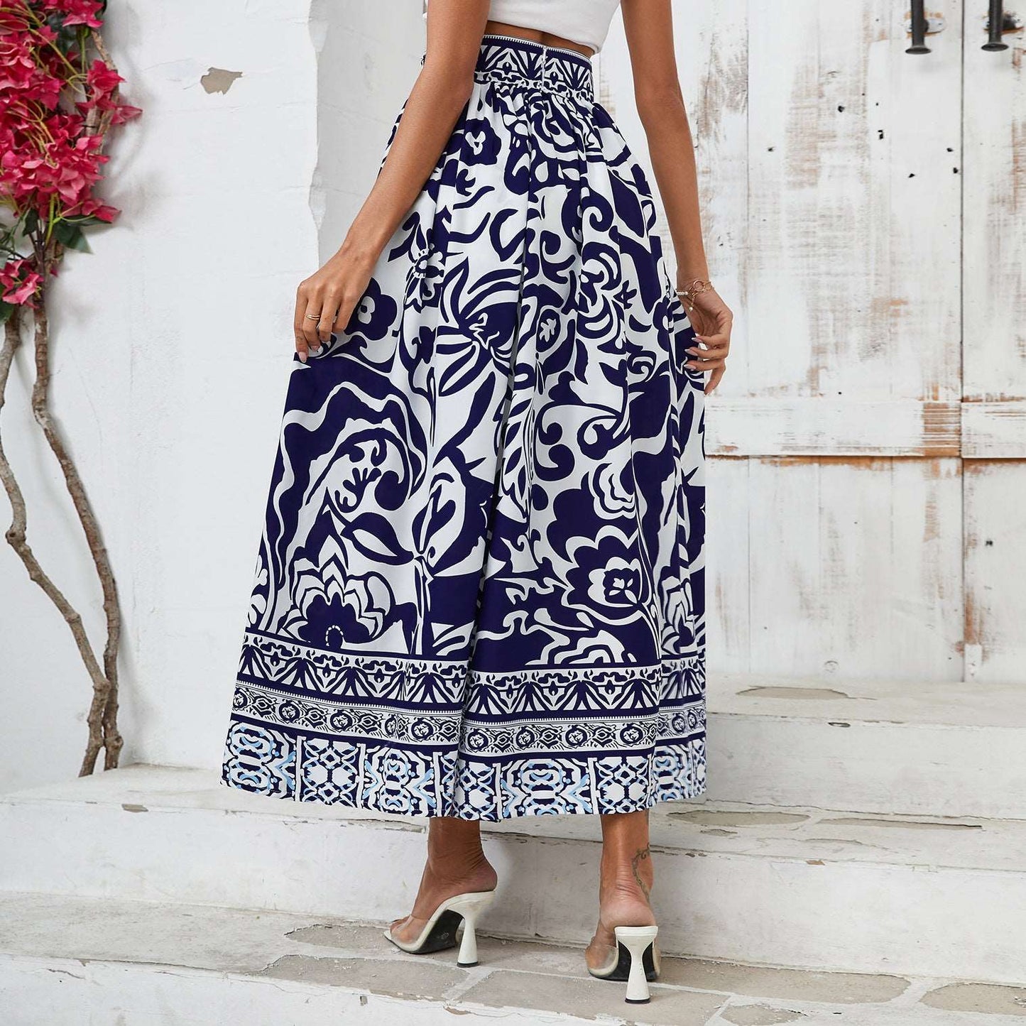 Shop Casual Bohemian Floral High Waist Midi Skirt by Malbusaat, versatile  at Malbusaat. Ready-made desi suits, Pakistani designer dresses online UK.