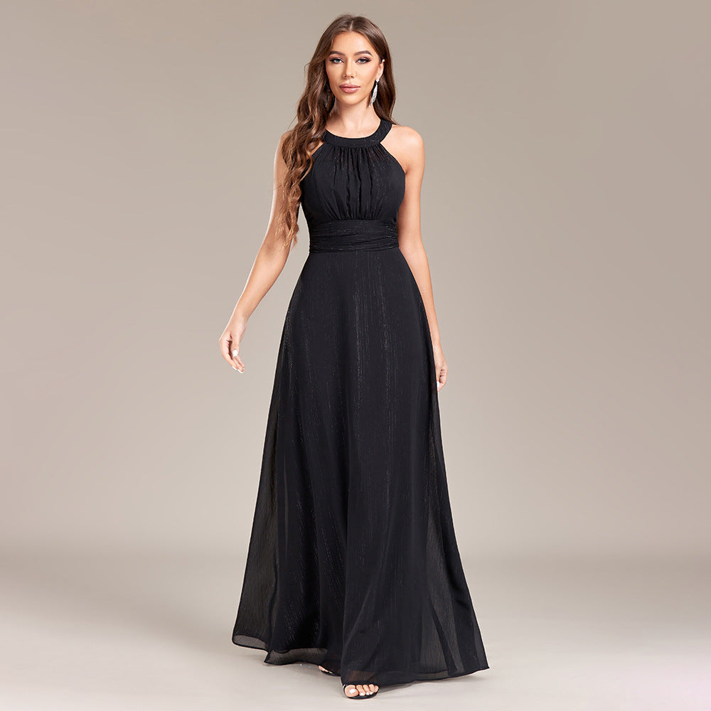 Shop Elegant Halter Backless Black Evening Dress by Malbusaat, versatile  at Malbusaat. Ready-made desi suits, Pakistani designer dresses online UK.