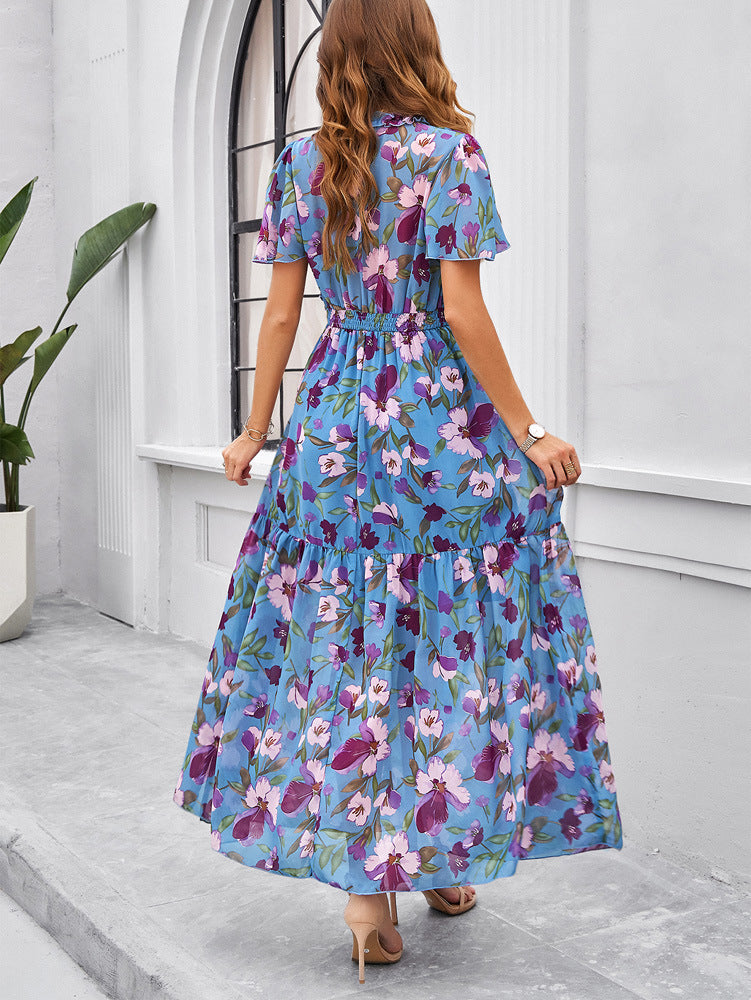 Shop Elegant Printed Maxi Dress with Waist Control by Malbusaat, versatile  at Malbusaat. Ready-made desi suits, Pakistani designer dresses online UK.