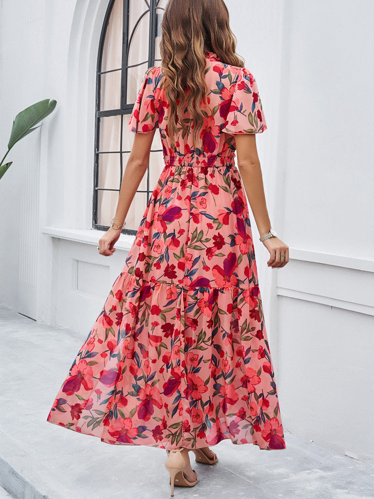 Shop Elegant Printed Maxi Dress with Waist Control by Malbusaat, versatile  at Malbusaat. Ready-made desi suits, Pakistani designer dresses online UK.