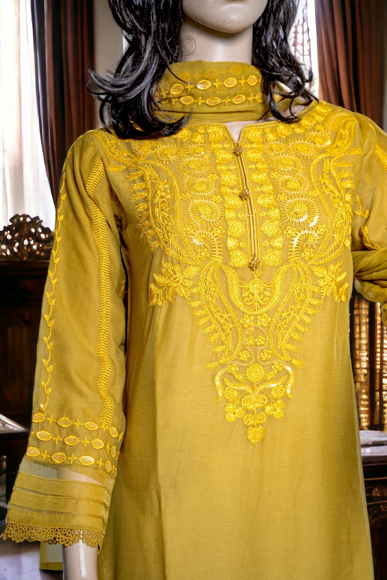 PURE CHIFFON EMBROIDERED DRESS Pakistani Pakistani Dresses malbusaat.co.uk