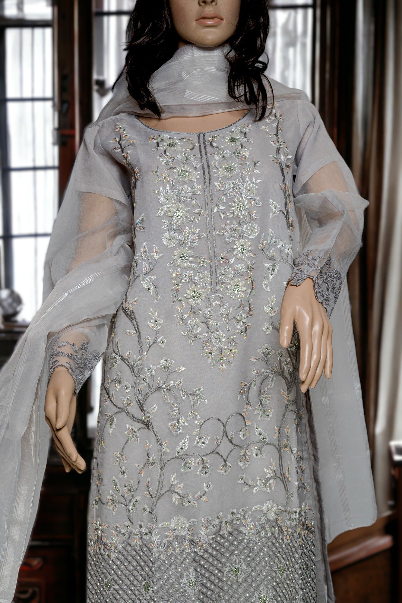 3PCS FORMAL DRESS WITH ORGANZA DUPATTA Pakistani Pakistani Dresses malbusaat.co.uk