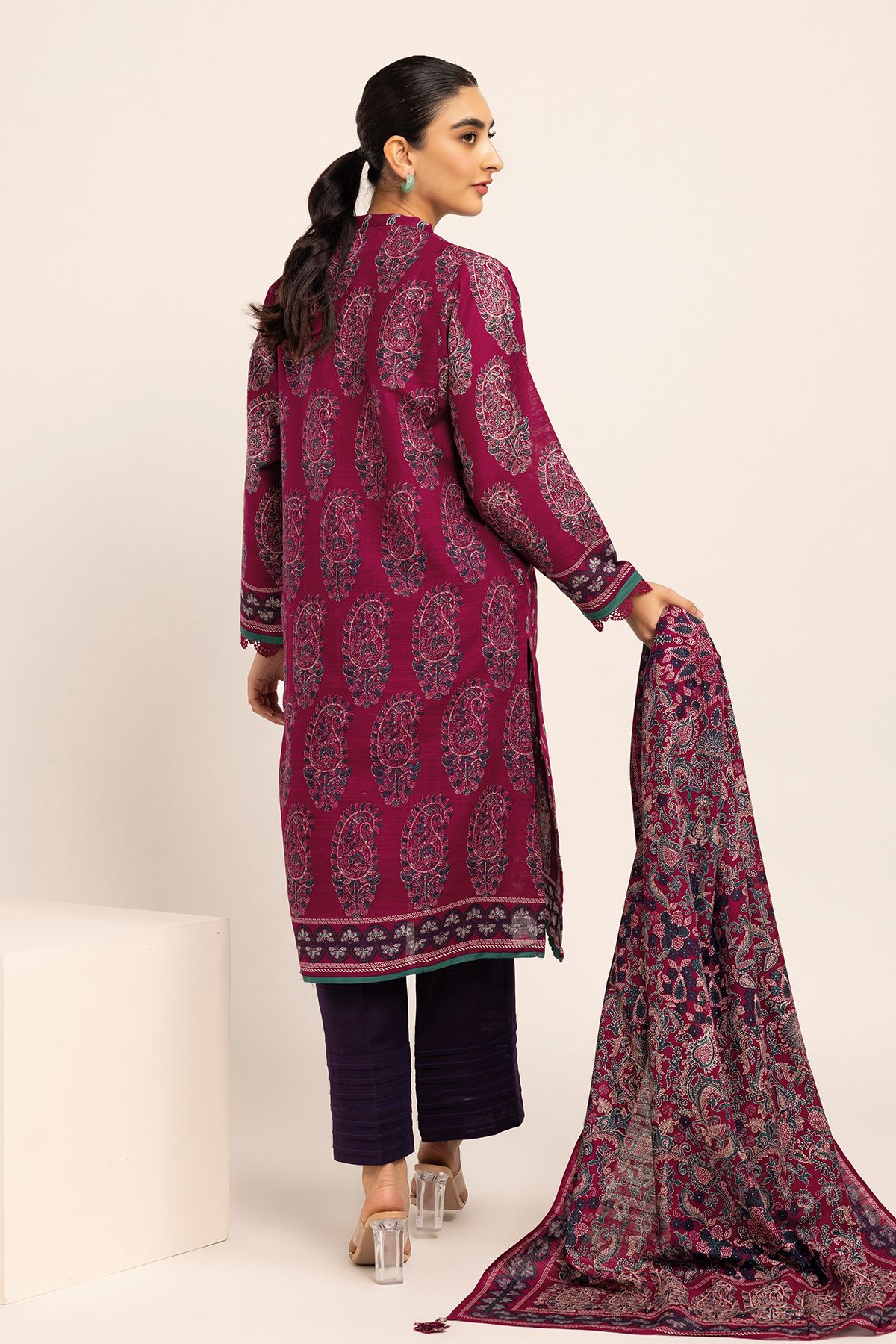 Shop Fabrics 2 Piece Top Dupatta Unstitched by Malbusaat, versatile  at Malbusaat. Ready-made desi suits, Pakistani designer dresses online UK.