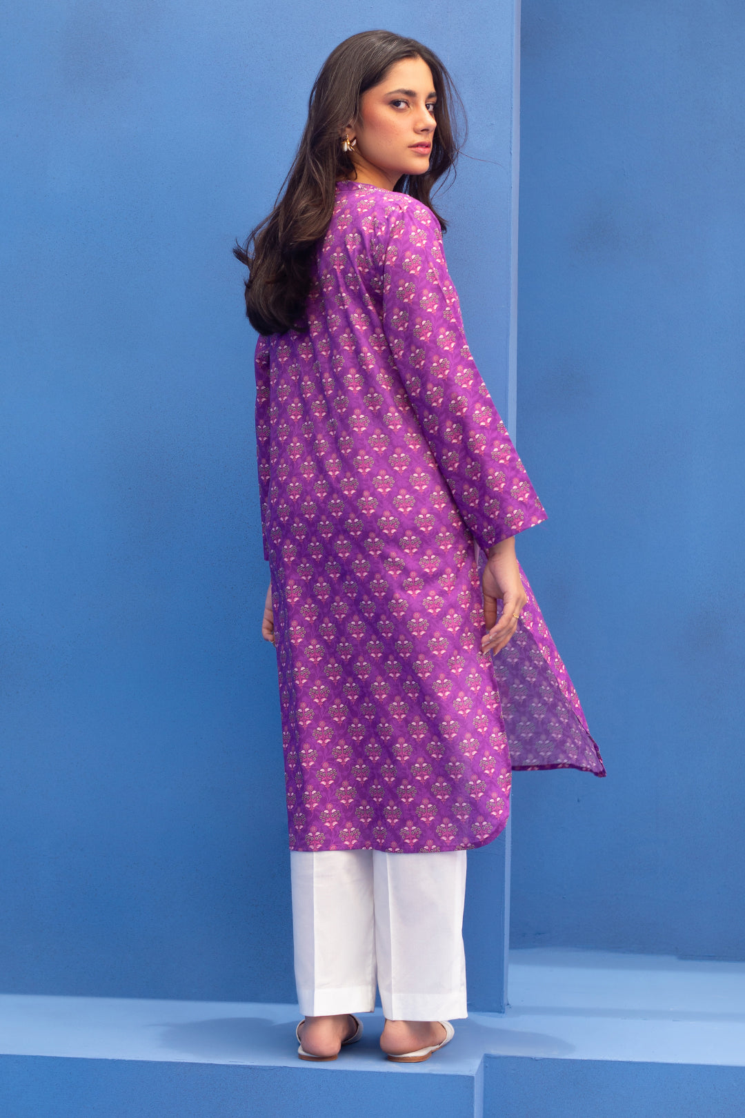 Floral Printed Kurta in - Pakistani Dresses by Malbusaat