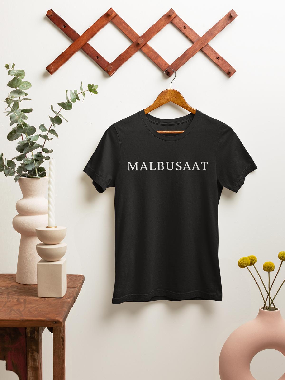 Shop Malbusaat Unisex Heavy Cotton Tee by Malbusaat, versatile T-SHIRTS at Malbusaat. Ready-made desi suits, Pakistani designer dresses online UK.