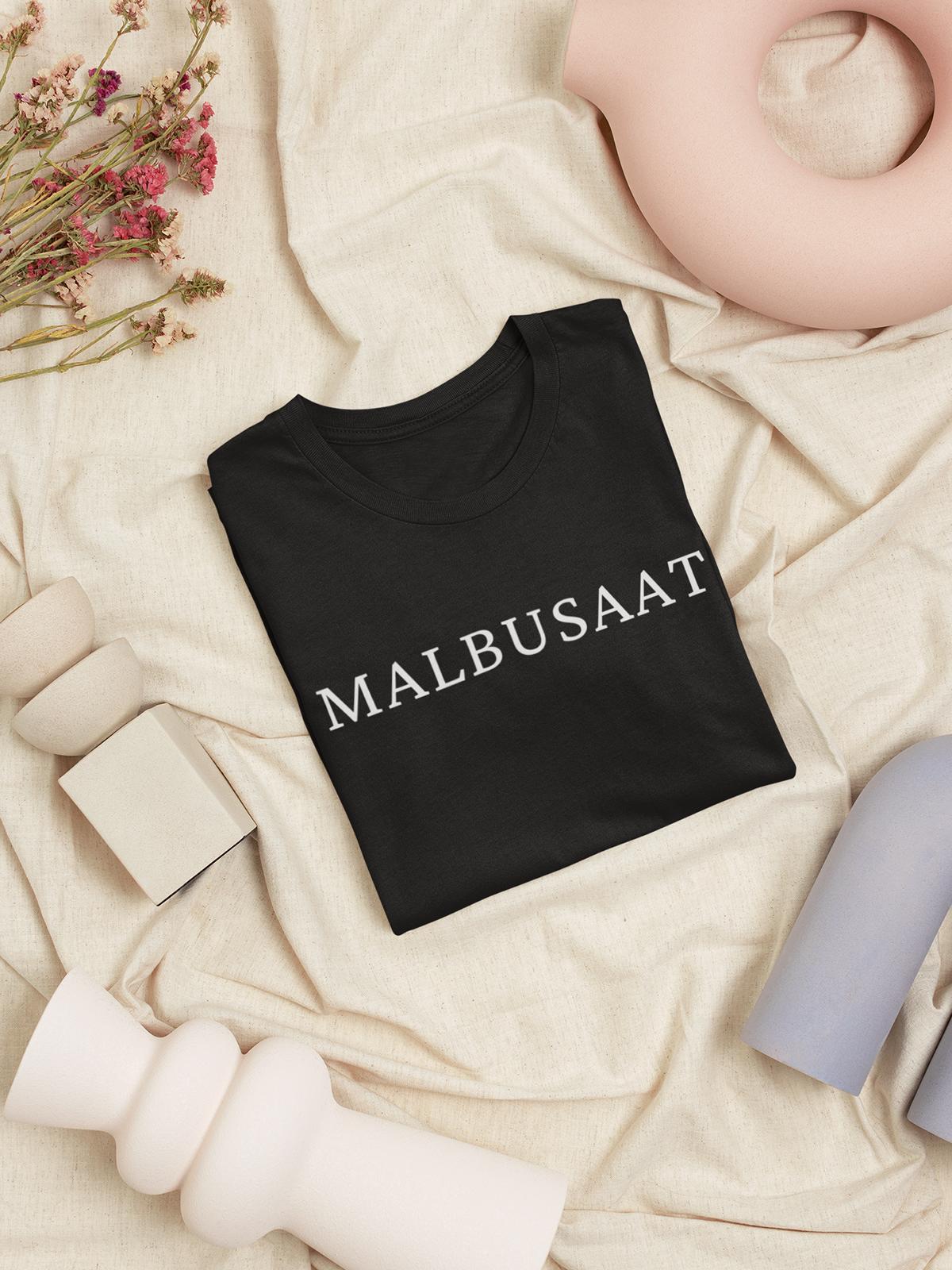 Shop Malbusaat Unisex Heavy Cotton Tee by Malbusaat, versatile T-SHIRTS at Malbusaat. Ready-made desi suits, Pakistani designer dresses online UK.