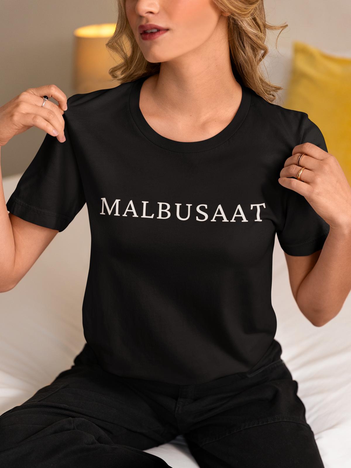 Shop Malbusaat Unisex Heavy Cotton Tee by Malbusaat, versatile T-SHIRTS at Malbusaat. Ready-made desi suits, Pakistani designer dresses online UK.