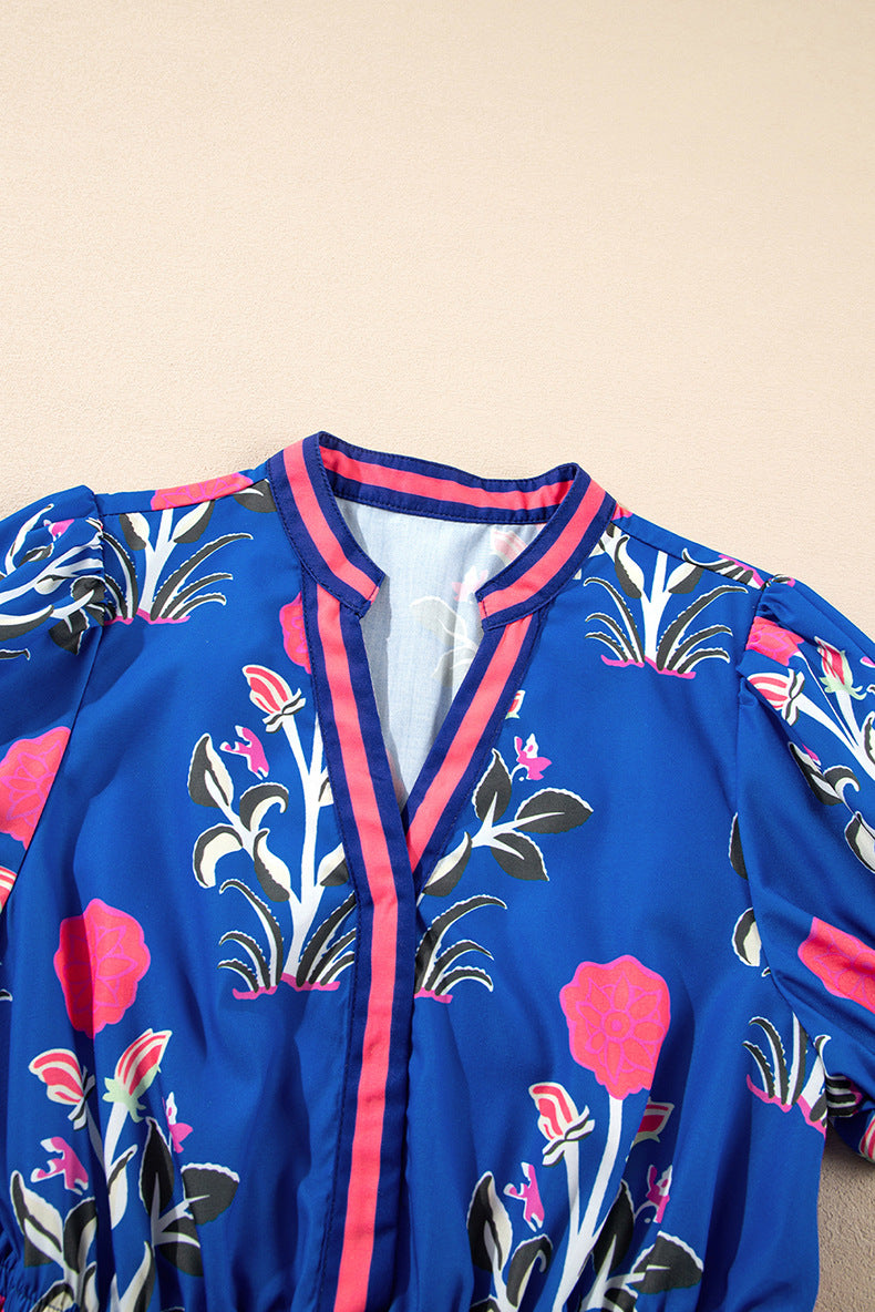 Retro Floral Dress in - by Malbusaat