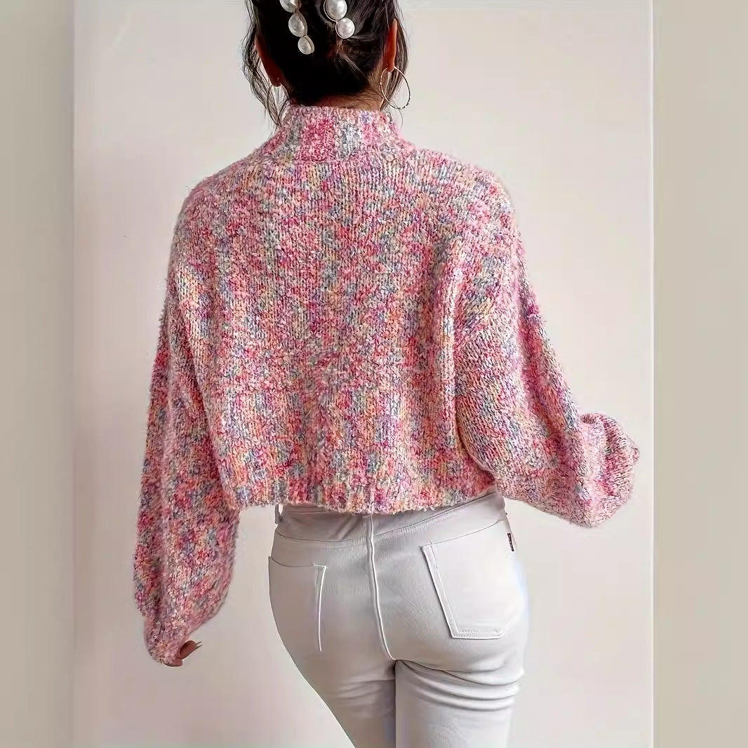 Pink Mock Neck Sweater