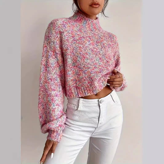 Pink Mock Neck Sweater