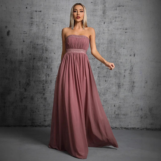 Elegant Strapless Tube Maxi