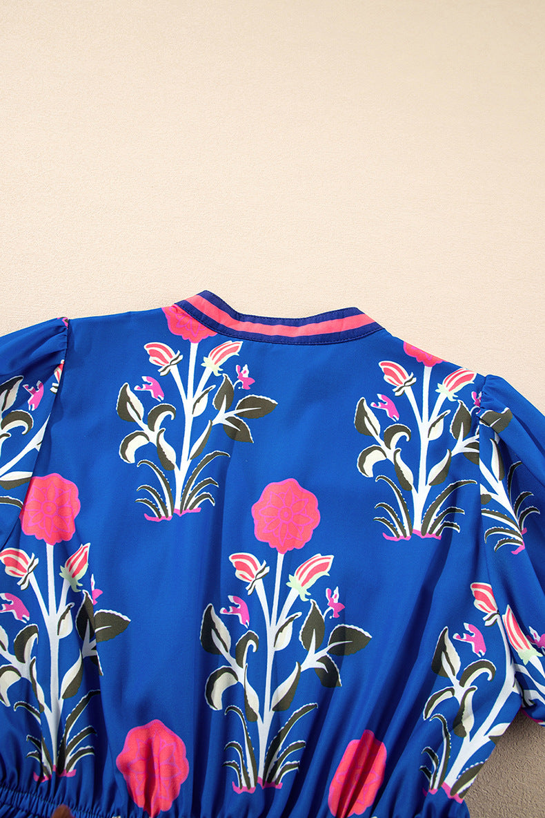 Retro Floral Dress in - by Malbusaat