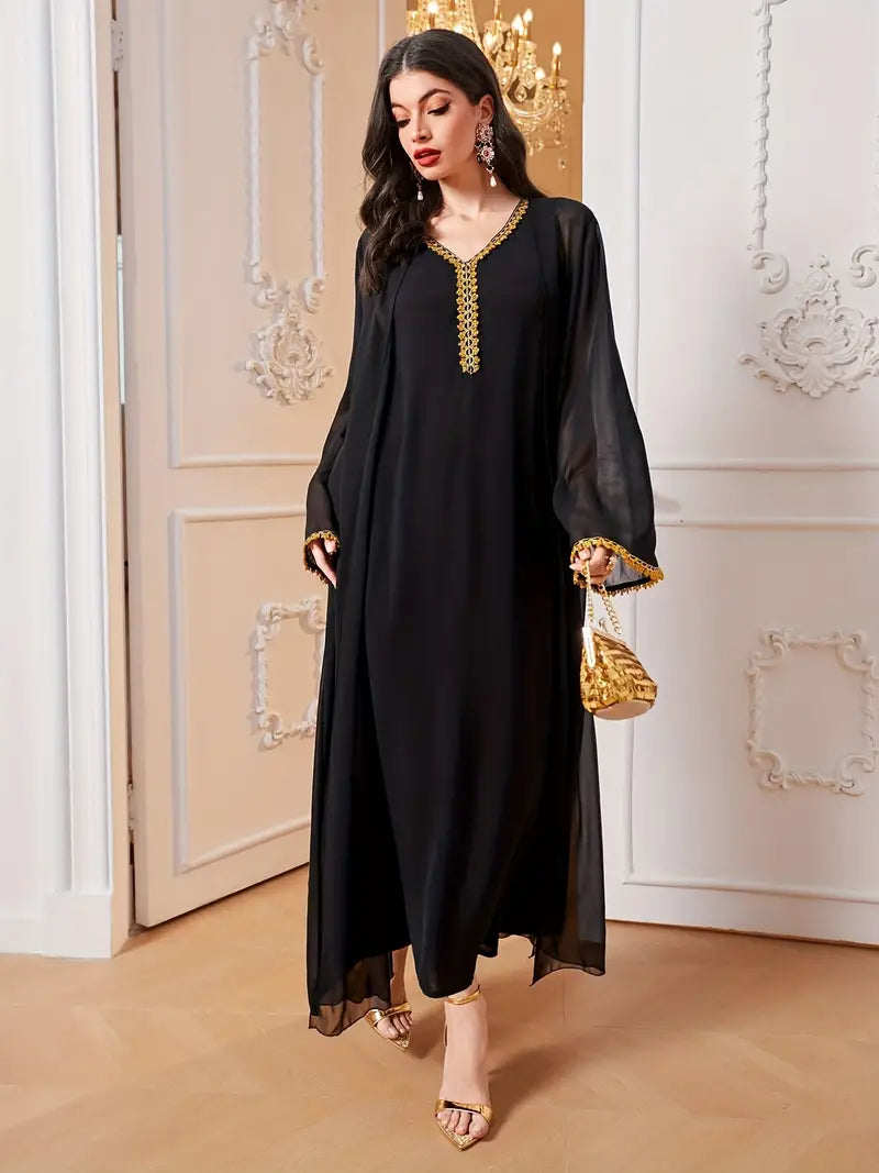 Shop Open Front Cardigan Maxi by Malbusaat, versatile  at Malbusaat. Ready-made desi suits, Pakistani designer dresses online UK.