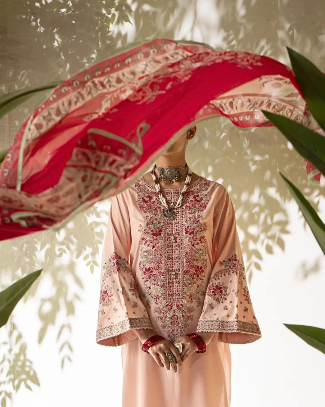 Shop Pink Ethnic Suit by Malbusaat, versatile Pakistani Dresses at Malbusaat. Ready-made desi suits, Pakistani designer dresses online UK.