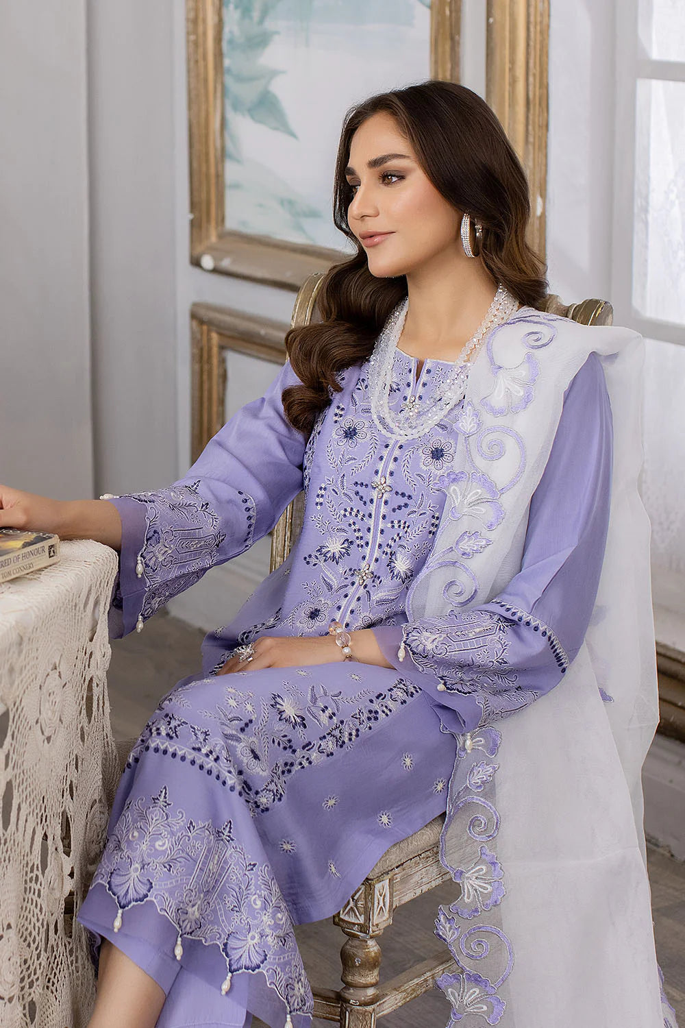 Shop Premium 3 Piece Lawn Suit by Malbusaat, versatile Pakistani Dress at Malbusaat. Ready-made desi suits, Pakistani designer dresses online UK.