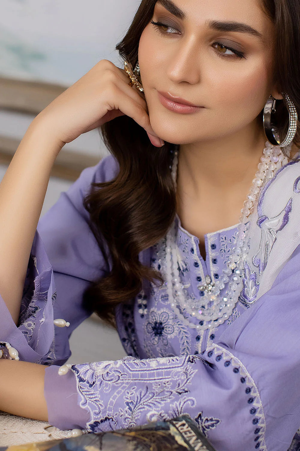 Shop Premium 3 Piece Lawn Suit by Malbusaat, versatile Pakistani Dress at Malbusaat. Ready-made desi suits, Pakistani designer dresses online UK.