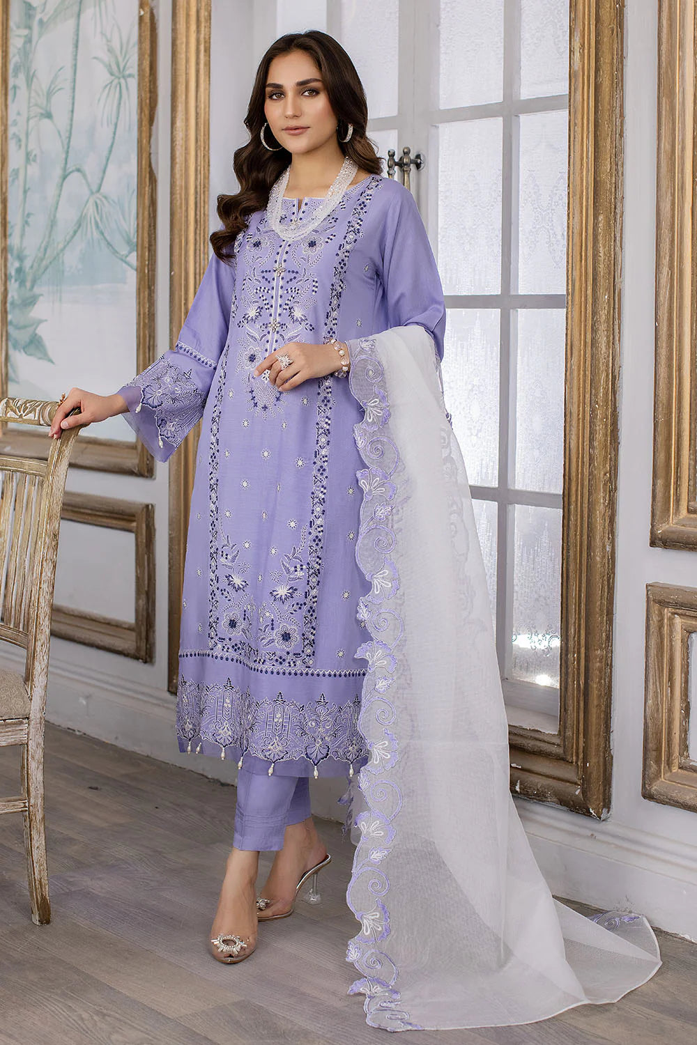 Shop Premium 3 Piece Lawn Suit by Malbusaat, versatile Pakistani Dress at Malbusaat. Ready-made desi suits, Pakistani designer dresses online UK.