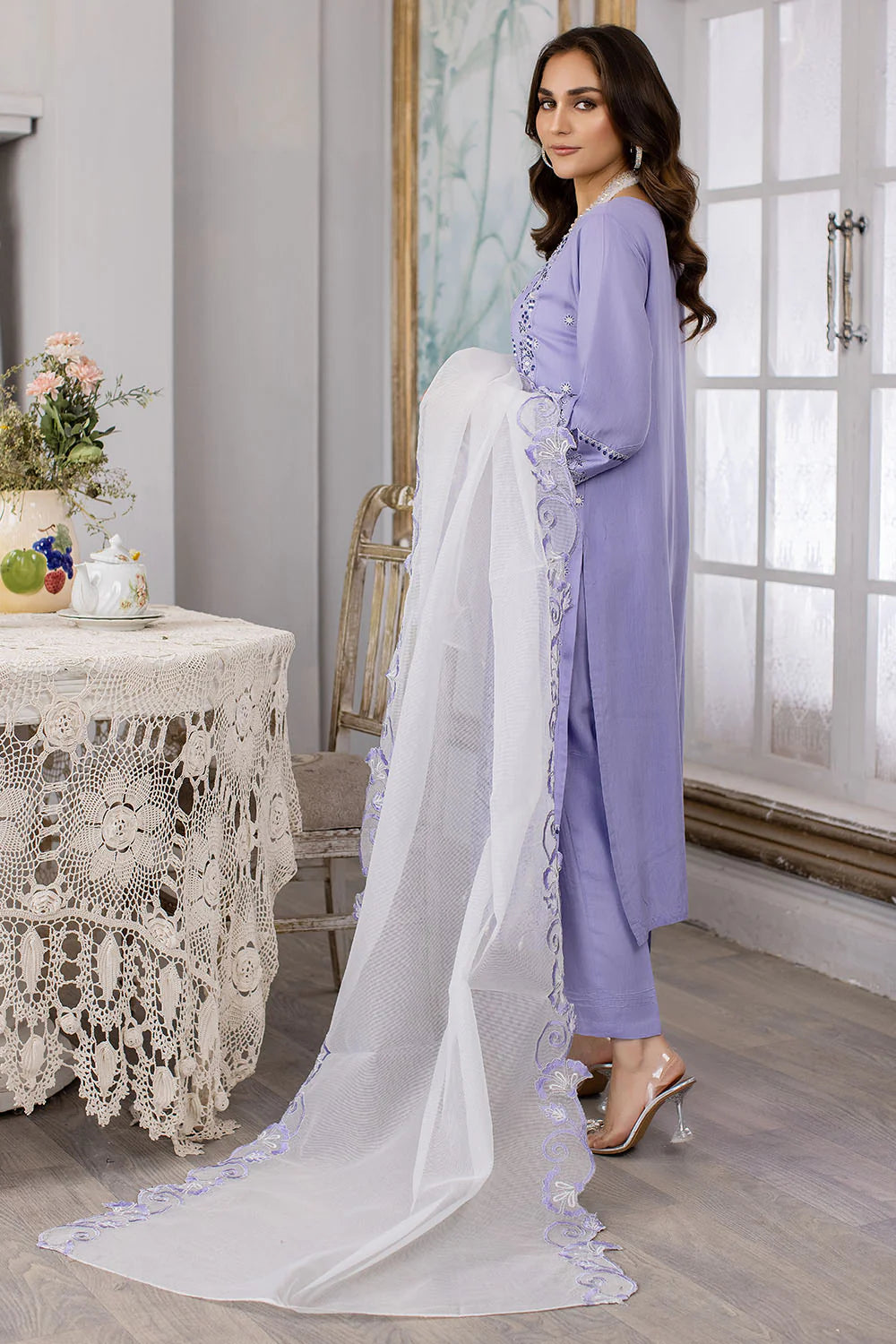 Shop Premium 3 Piece Lawn Suit by Malbusaat, versatile Pakistani Dress at Malbusaat. Ready-made desi suits, Pakistani designer dresses online UK.