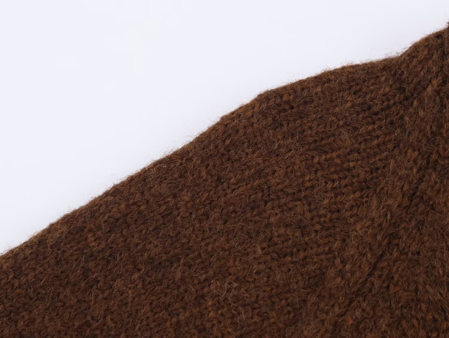 Malbusaat retro v neck knit cardigan in rich brown wool blend for stylish layering