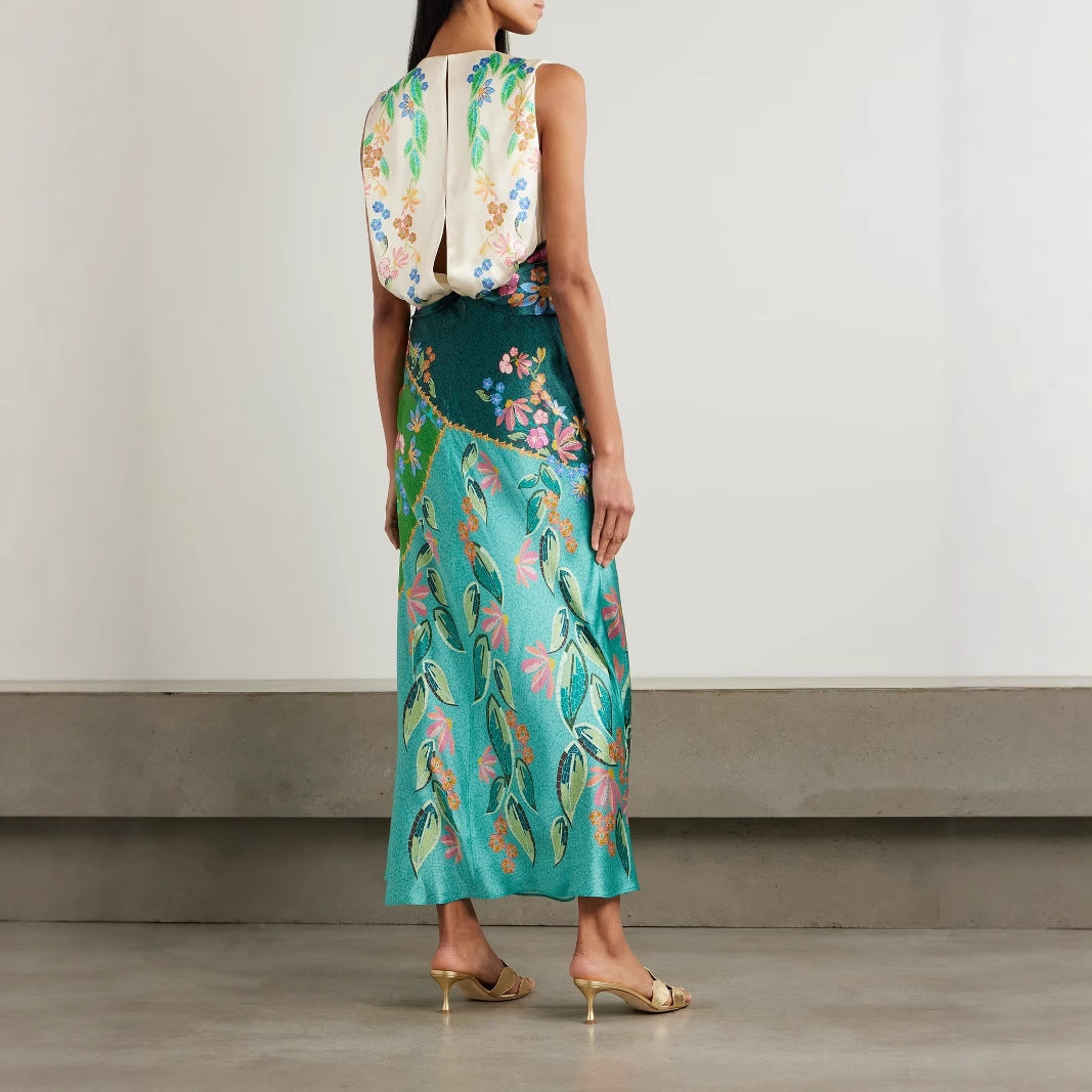 Satin Twist Maxi Dress in - by Malbusaat