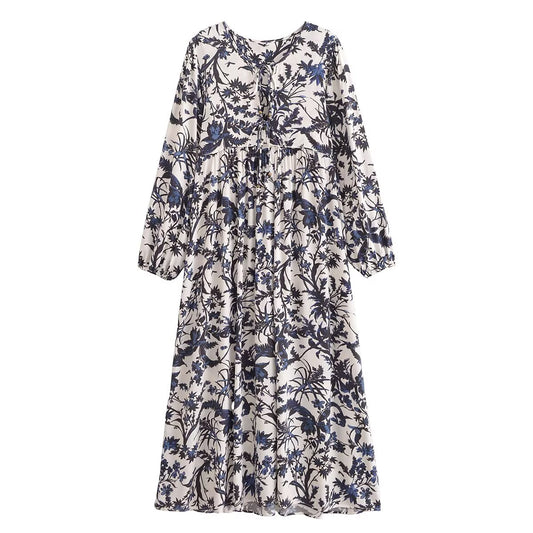 Rayon Printed Bohemian Dress in - by Malbusaat