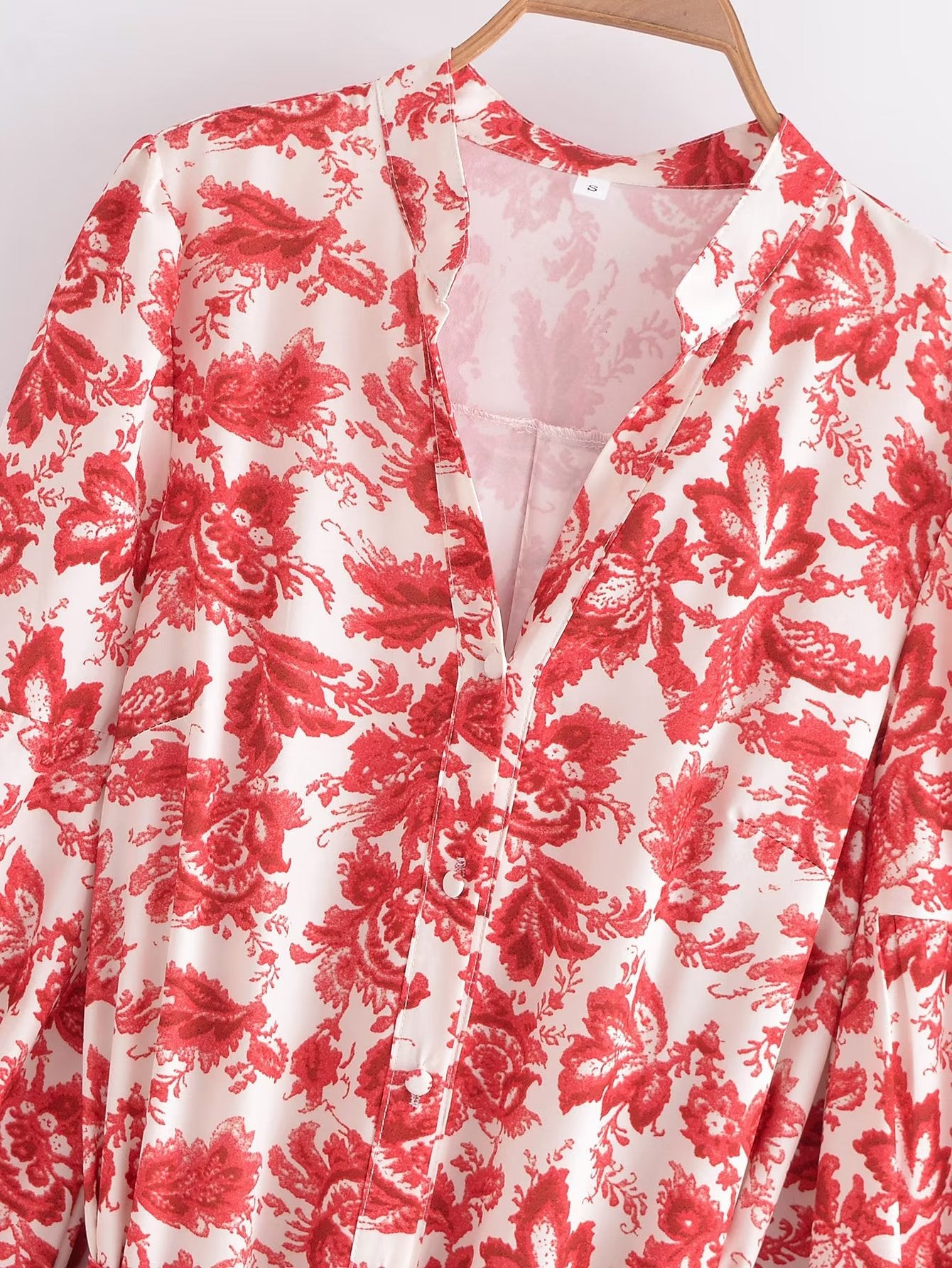 Long Sleeved Floral Print Maxi - a line dresses - floral dresses - maxi dresses - tiered dresses - malbusaat.co.uk