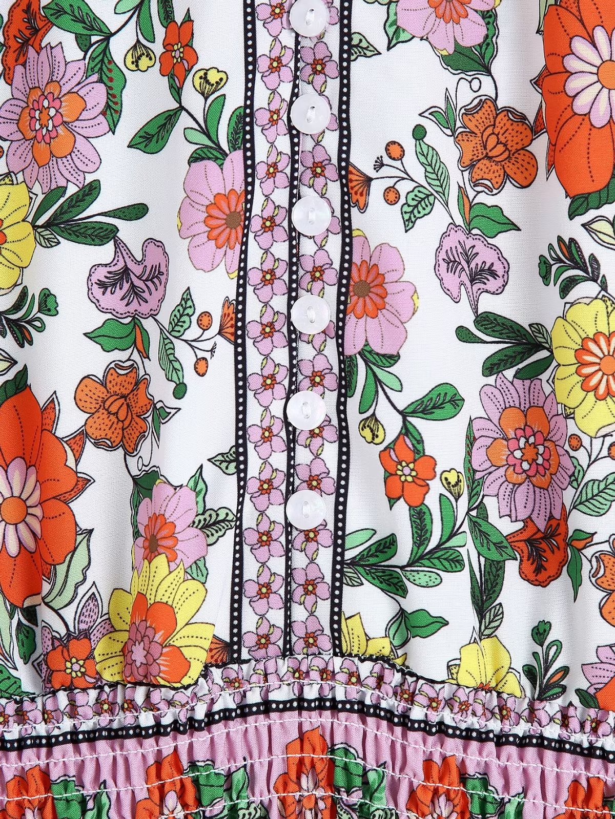 Floral Print Crew Neck Pullover Dress - a line dresses - maxi dresses - malbusaat.co.uk