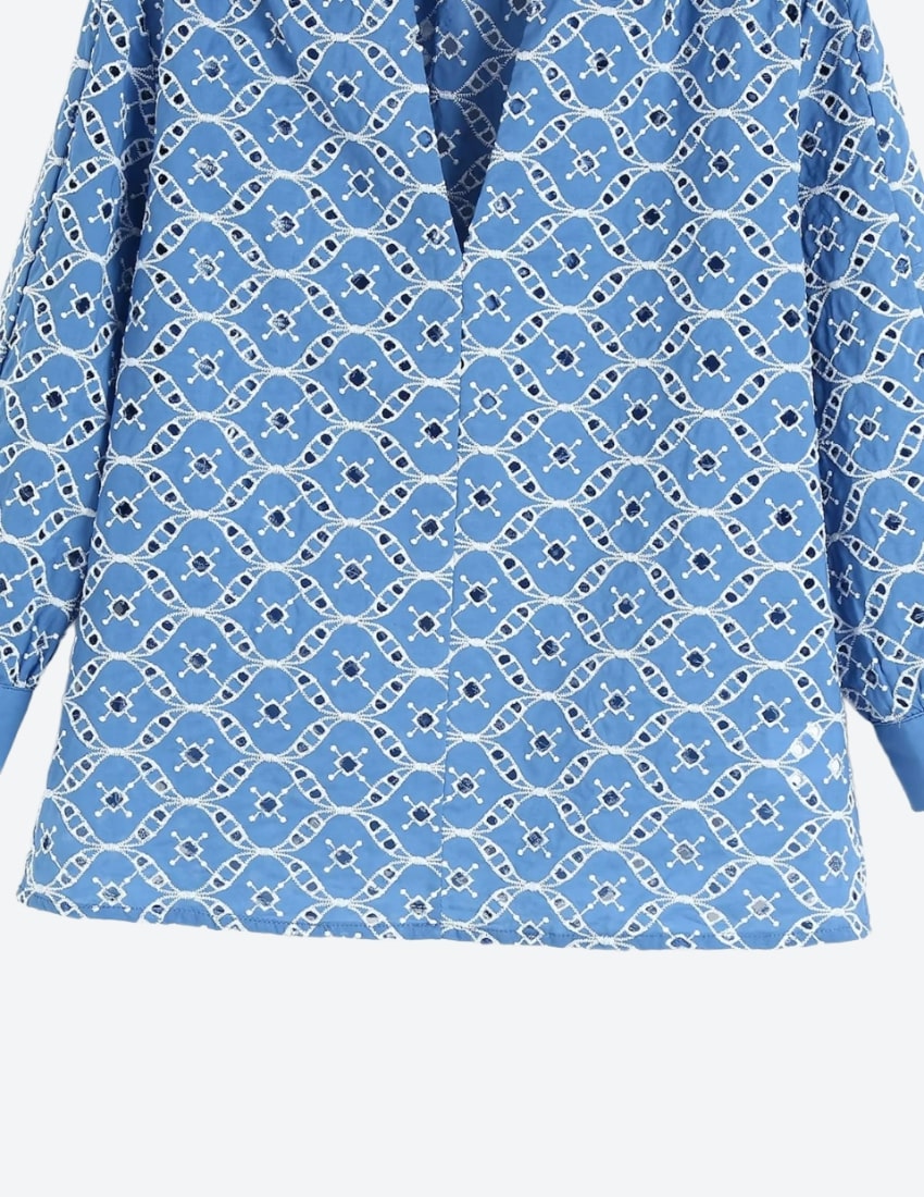 Autumn Cutout Embroidery Shirt - autumn - spring collection - women shirts - malbusaat.co.uk