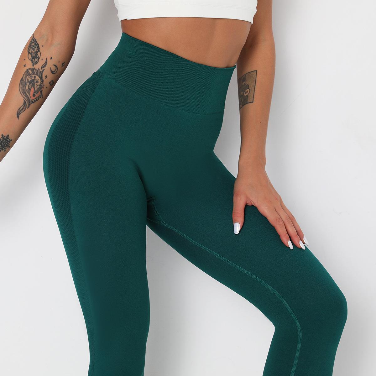 High Waist Hip Lifting Solid Workout Pants - Activewear - Sports Leggings - malbusaat.co.uk