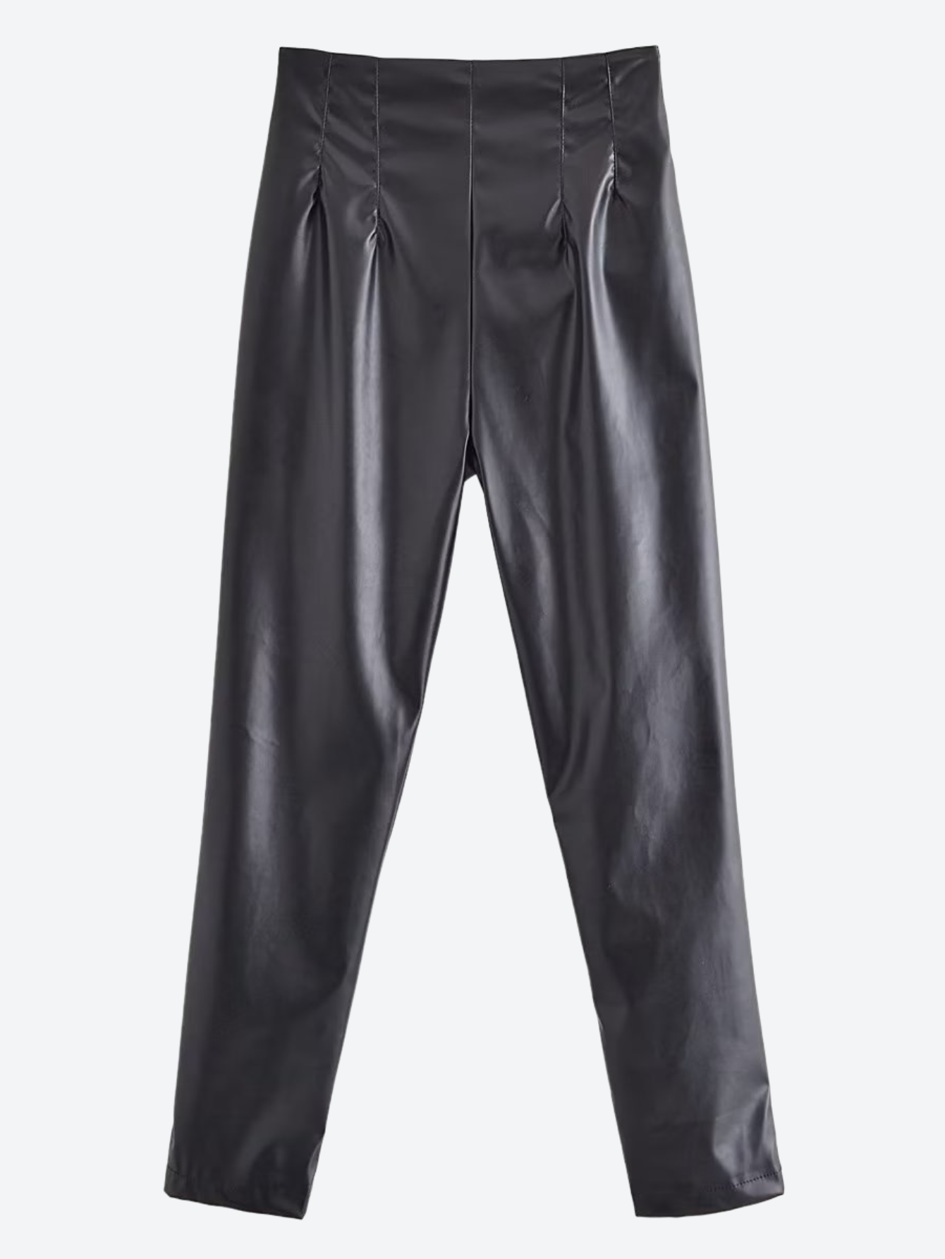 High Waist Faux Leather Pants - faux leather - faux pants - pants - malbusaat.co.uk