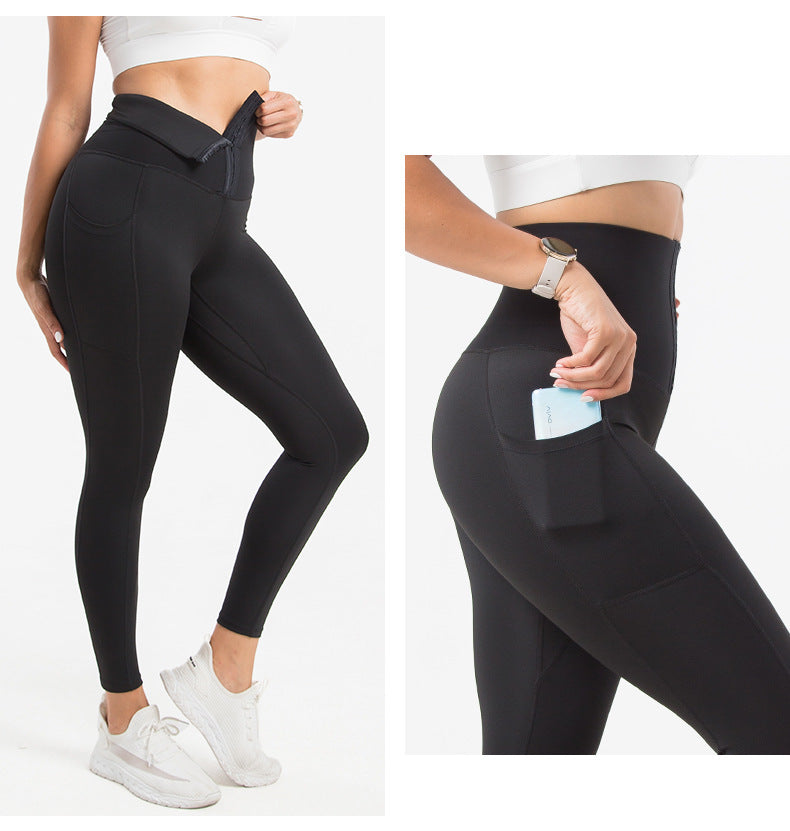 Belly Contraction High Waist Yoga Pants in - by Malbusaat