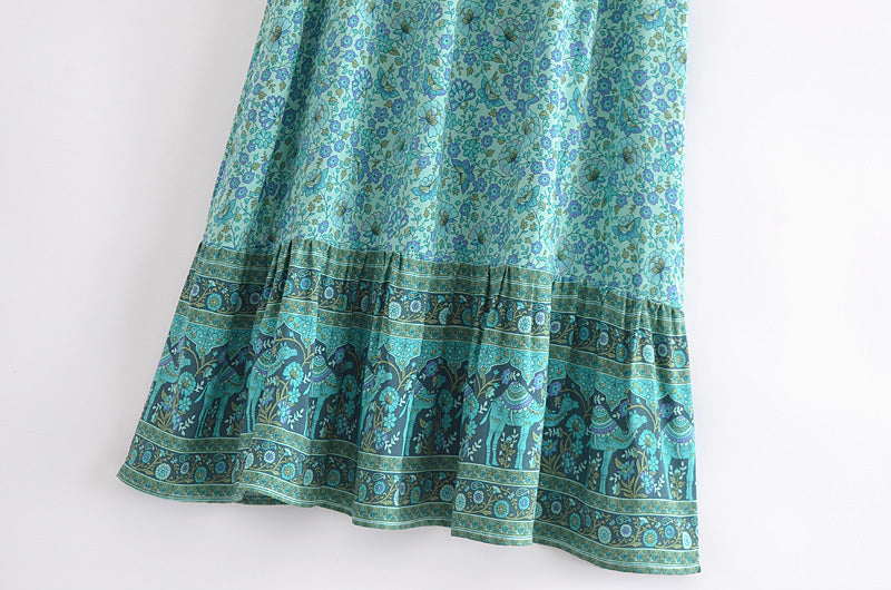 Boho Vacation Rayon Floral Maxi Skirt in - Skirts by Malbusaat