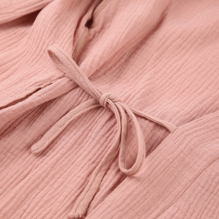 French Solid Color Cardigan Night Gown in - by Malbusaat