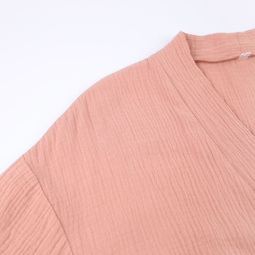French Solid Color Cardigan Night Gown in - by Malbusaat