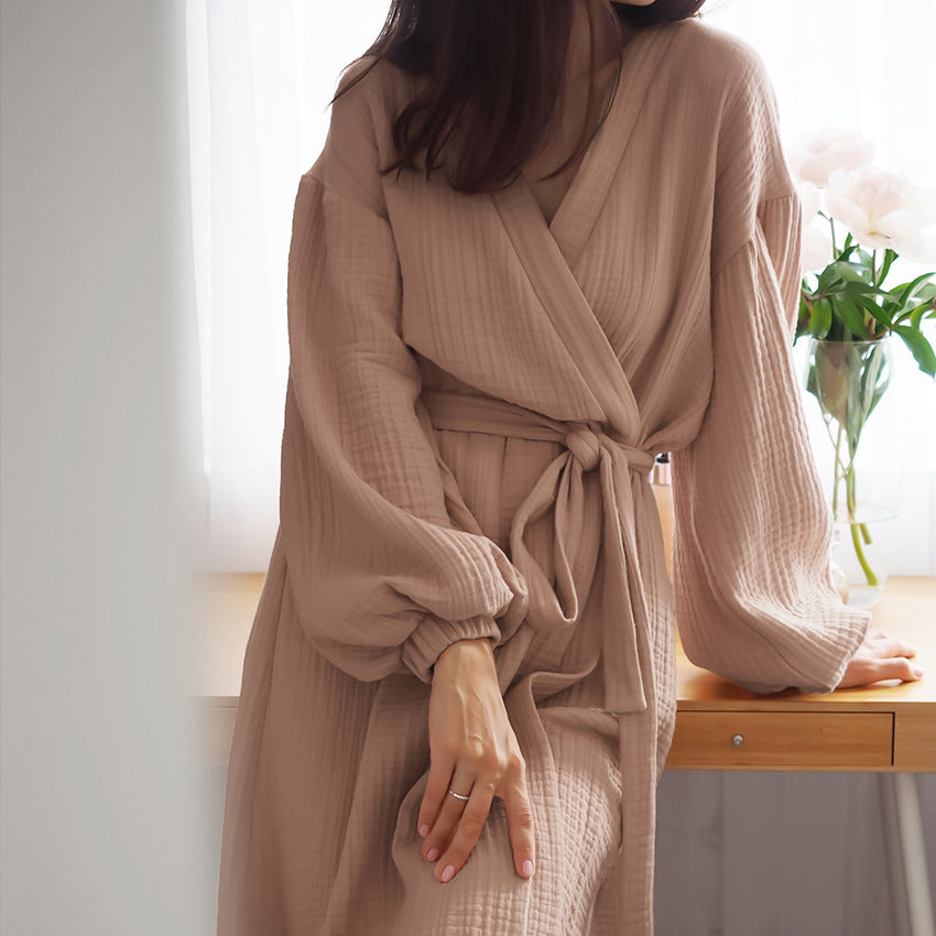 French Solid Color Cardigan Night Gown in - by Malbusaat