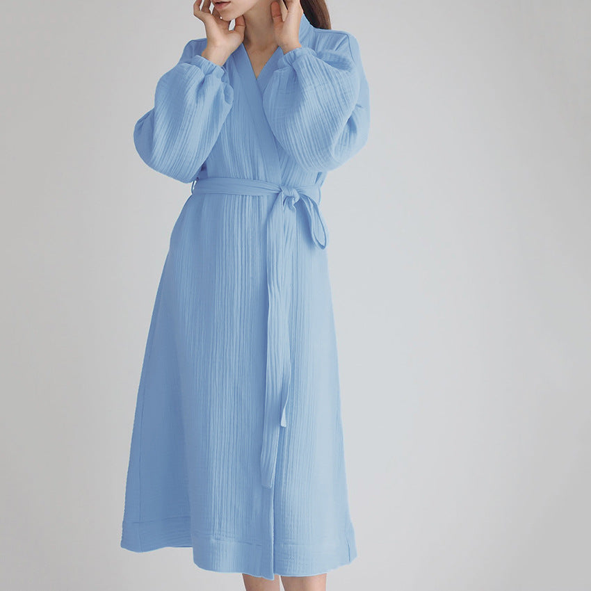 French Solid Color Cardigan Night Gown in - by Malbusaat