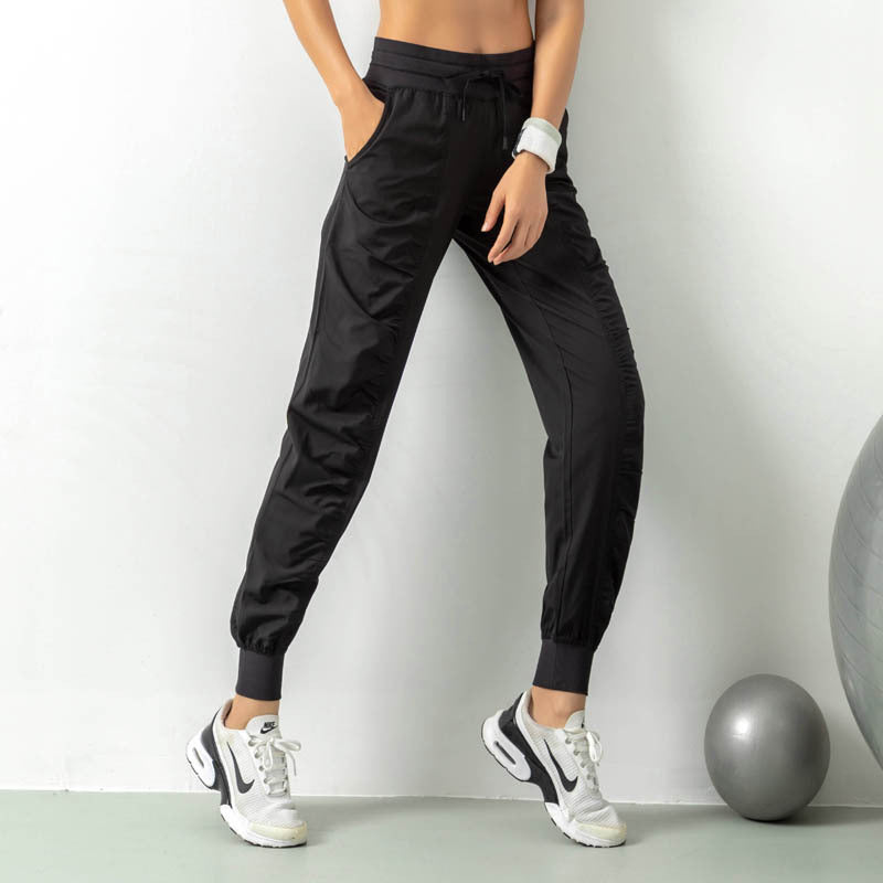 Pleated Slim-Fit Fitness Sports Pants in Black - by Malbusaat