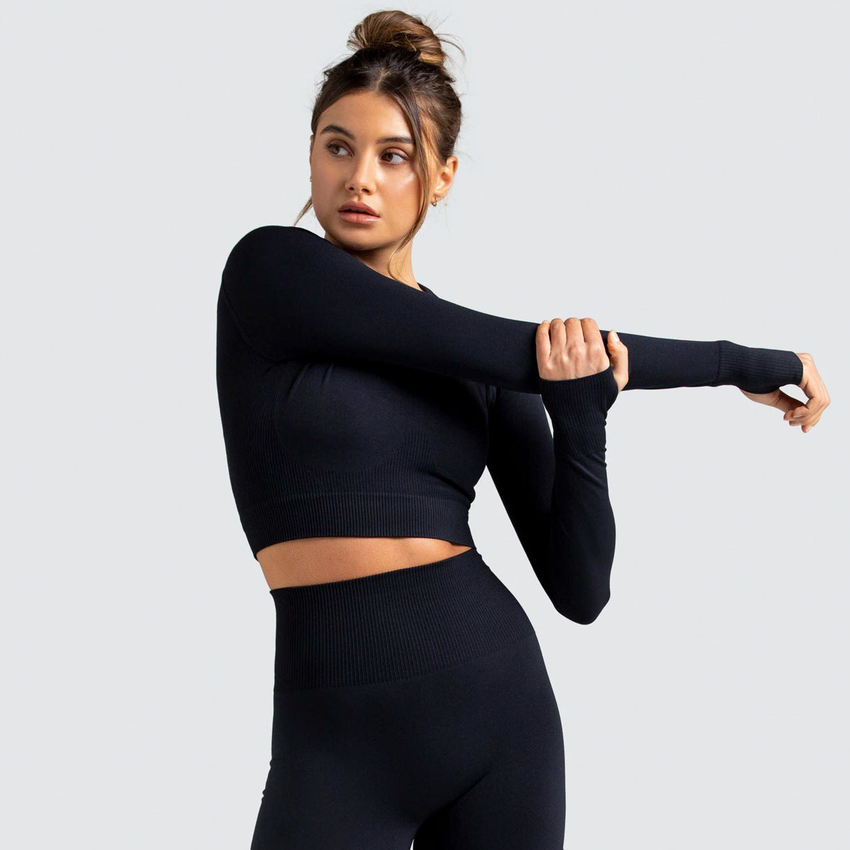Seamless Slim-Fit Workout Top (only) - Activewear - Sports Tops - malbusaat.co.uk